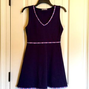 Blue dress w/multi color trim